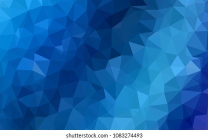 Light BLUE vector triangle mosaic texture. Triangular geometric sample with gradient.  Brand new style for your business design.