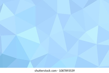 Light BLUE vector triangle mosaic texture. Geometric illustration in Origami style with gradient.  Best triangular design for your business.