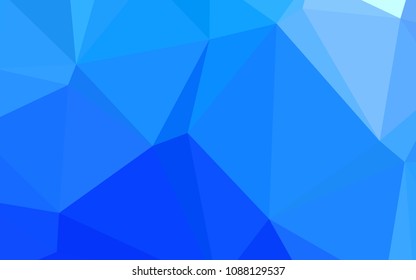 Light BLUE vector triangle mosaic texture. Shining polygonal illustration, which consist of triangles. The polygonal design can be used for your web site.