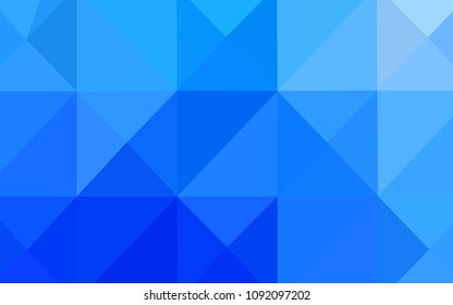 Light BLUE vector triangle mosaic texture. Geometric illustration in Origami style with gradient.  Brand-new style for your business design.