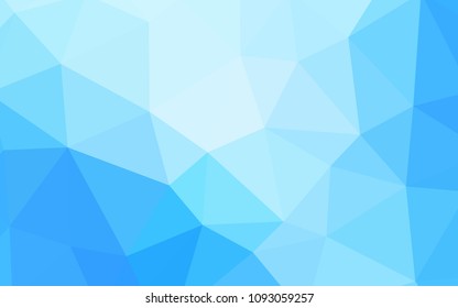 Light BLUE vector triangle mosaic texture. Glitter abstract illustration with an elegant triangles. Completely new template for your banner.