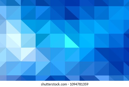 Light BLUE vector triangle mosaic template. Shining polygonal illustration, which consist of triangles. A completely new design for your leaflet.
