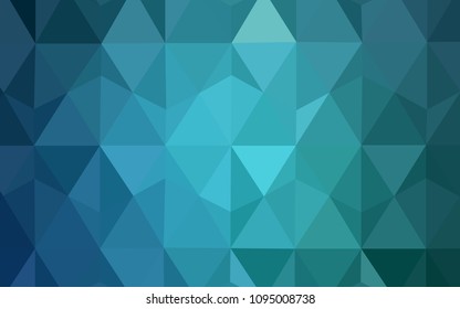 Light BLUE vector triangle mosaic template. Glitter abstract illustration with an elegant triangles. Template for cell phone's backgrounds.