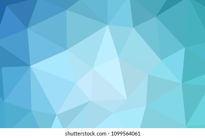 Light BLUE vector triangle mosaic cover. Triangular geometric sample with gradient.  New template for your brand book.