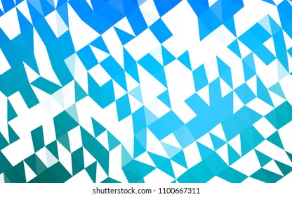 Light BLUE vector triangle mosaic template. Colorful illustration in abstract style with gradient. The elegant pattern can be used as part of a brand book.