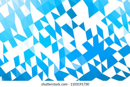 Light BLUE vector triangle mosaic background. Shining colored illustration in a Brand new style. The best triangular design for your business.