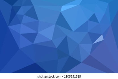 Light BLUE vector triangle mosaic cover with a heart in a centre. Illustration in mosaic style with gradient.  Brand new style for your business design.