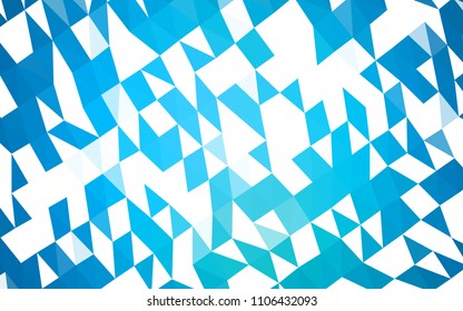 Light BLUE vector triangle mosaic template. Colorful abstract illustration with gradient. Triangular pattern for your business design.