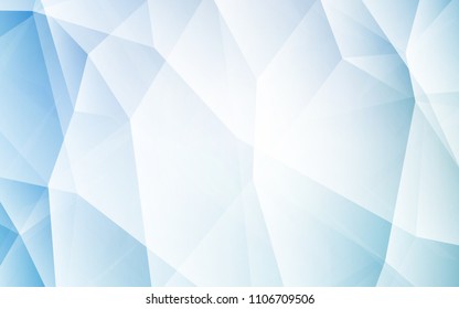 Light BLUE vector triangle mosaic cover. Elegant bright polygonal illustration with gradient. Triangular pattern for your design.