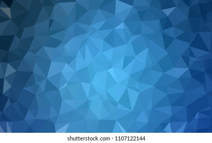 Light BLUE vector triangle mosaic cover. Geometric illustration in Origami style with gradient.  A completely new design for your leaflet.