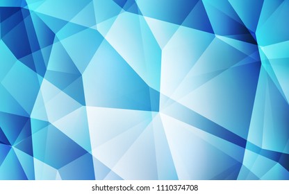 Light BLUE vector triangle mosaic texture. A completely new color illustration in a polygonal style. Completely new template for your banner.