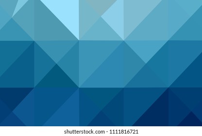 Light BLUE vector triangle mosaic texture. Elegant bright polygonal illustration with gradient. That pattern can be used as a part of a brand book.