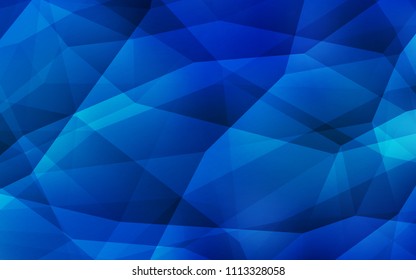 Light BLUE vector triangle mosaic texture. Geometric illustration in Origami style with gradient.  New template for your brand book.