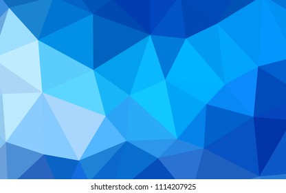 Light BLUE vector triangle mosaic template. A sample with polygonal shapes. Completely new template for your banner.