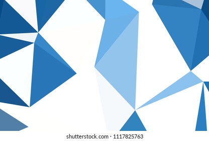 Light BLUE vector triangle mosaic texture. Triangular geometric sample with gradient.  Textured pattern for your backgrounds.