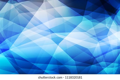 Light BLUE vector triangle mosaic cover. Shining colorful illustration with triangles. A completely new design for your leaflet.