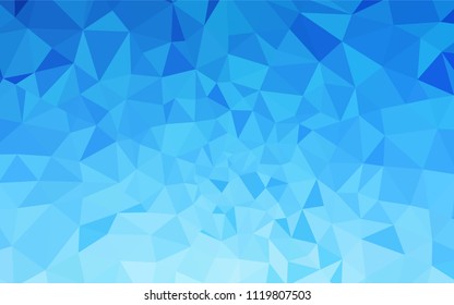 Light BLUE vector triangle mosaic cover. A completely new color illustration in a polygonal style. Best triangular design for your business.