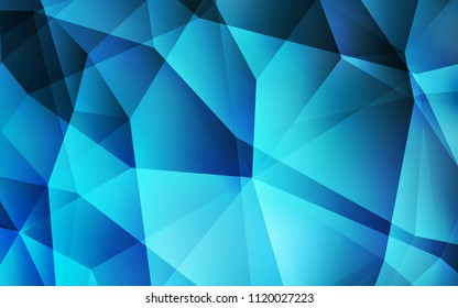 Light BLUE vector triangle mosaic template. Creative geometric illustration in Origami style with gradient. Template for cell phone's backgrounds.