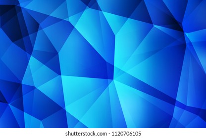 Light BLUE vector triangle mosaic template. A completely new color illustration in a polygonal style. A new texture for your web site.