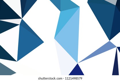 Light BLUE vector triangle mosaic cover. A completely new color illustration in a polygonal style. Brand new design for your business.