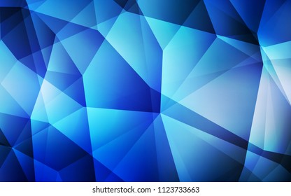 Light BLUE vector triangle mosaic template. Geometric illustration in Origami style with gradient.  A new texture for your web site.