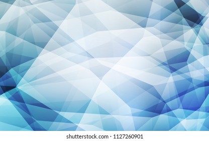 Light BLUE vector triangle mosaic template. Glitter abstract illustration with an elegant triangles. A completely new design for your leaflet.