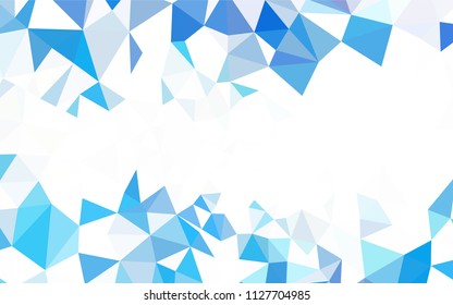 Light BLUE vector triangle mosaic template. A completely new color illustration in a polygonal style. Best triangular design for your business.