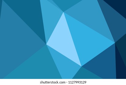 Light BLUE vector triangle mosaic texture. Creative geometric illustration in Origami style with gradient. Pattern for a brand book's backdrop.