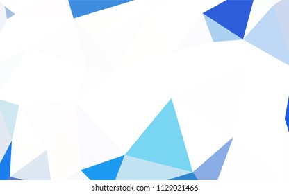 Light BLUE vector triangle mosaic texture. Geometric illustration in Origami style with gradient.  Polygonal design for your web site.