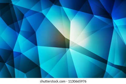 Light BLUE vector triangle mosaic template. Colorful illustration in polygonal style with gradient. Brand new style for your business design.