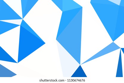Light BLUE vector triangle mosaic cover. Elegant bright polygonal illustration with gradient. Completely new template for your banner.