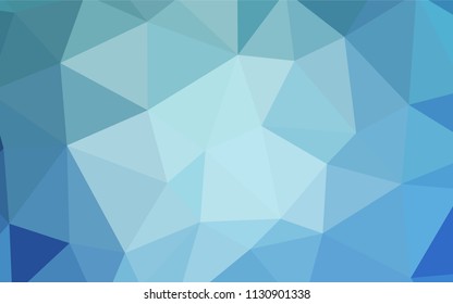 Light BLUE vector triangle mosaic template. Colorful abstract illustration with triangles. Brand new style for your business design.