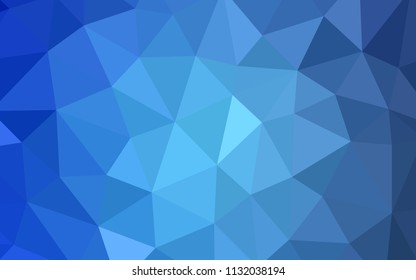 Light BLUE vector triangle mosaic template. Glitter abstract illustration with an elegant triangles. A new texture for your web site.