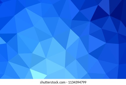 Light BLUE vector triangle mosaic texture. Glitter abstract illustration with an elegant triangles. Polygonal design for your web site.