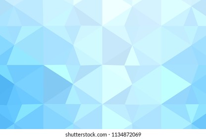 Light BLUE vector triangle mosaic template. A sample with polygonal shapes. A completely new template for your banner.
