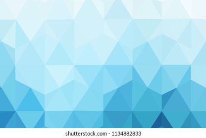 Light BLUE vector triangle mosaic cover. Glitter abstract illustration with an elegant triangles. Completely new template for your banner.