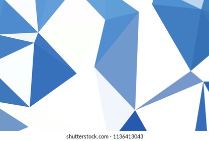 Light BLUE vector triangle mosaic cover. Creative geometric illustration in Origami style with gradient. Triangular pattern for your design.