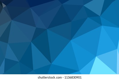 Light BLUE vector triangle mosaic template. Colorful illustration in polygonal style with gradient. A new texture for your web site.