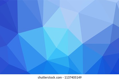 Light BLUE vector triangle mosaic template. Creative illustration in halftone style with triangles. Best triangular design for your business.