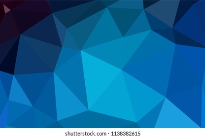 Light BLUE vector triangle mosaic texture. Triangular geometric sample with gradient.  Template for cell phone's backgrounds.