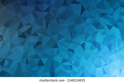 Light BLUE vector triangle mosaic cover. A sample with polygonal shapes. Triangular pattern for your design.