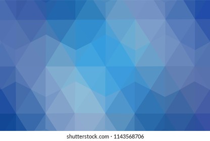 Light BLUE vector triangle mosaic template. Shining polygonal illustration, which consist of triangles. Polygonal design for your web site.