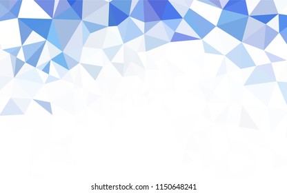 Light BLUE vector triangle mosaic texture. Triangular geometric sample with gradient.  Polygonal design for your web site.
