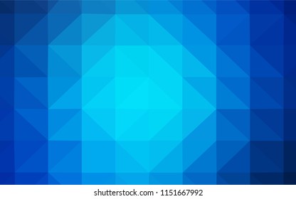 Light BLUE vector triangle mosaic texture. Shining polygonal illustration, which consist of triangles. A completely new design for your leaflet.