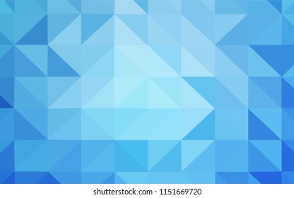 Light BLUE vector triangle mosaic cover. A sample with polygonal shapes. Best triangular design for your business.