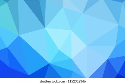 Light BLUE vector triangle mosaic cover. Triangular geometric sample with gradient.  Completely new template for your banner.