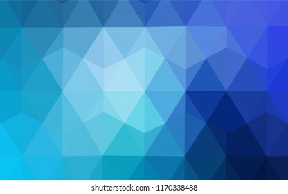 Light BLUE vector triangle mosaic template. Creative geometric illustration in Origami style with gradient. Template for cell phone's backgrounds.