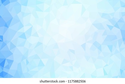 Light BLUE vector triangle mosaic cover. Shining polygonal illustration, which consist of triangles. Textured pattern for your backgrounds.