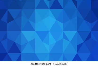 Light BLUE vector triangle mosaic cover. Polygonal abstract illustration with gradient. Triangular pattern for your design.