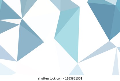 Light BLUE vector triangle mosaic template. Shining polygonal illustration, which consist of triangles. Brand new style for your business design.